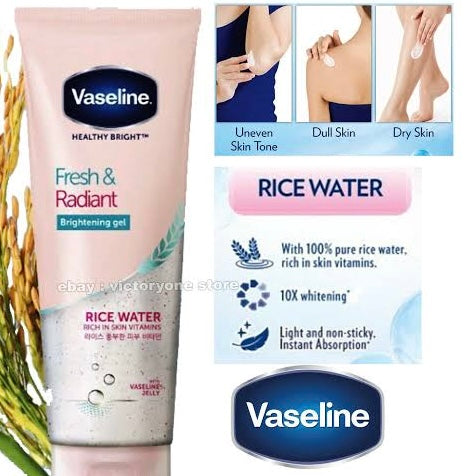 vaseline fresh & radiant brightening gel with rice water