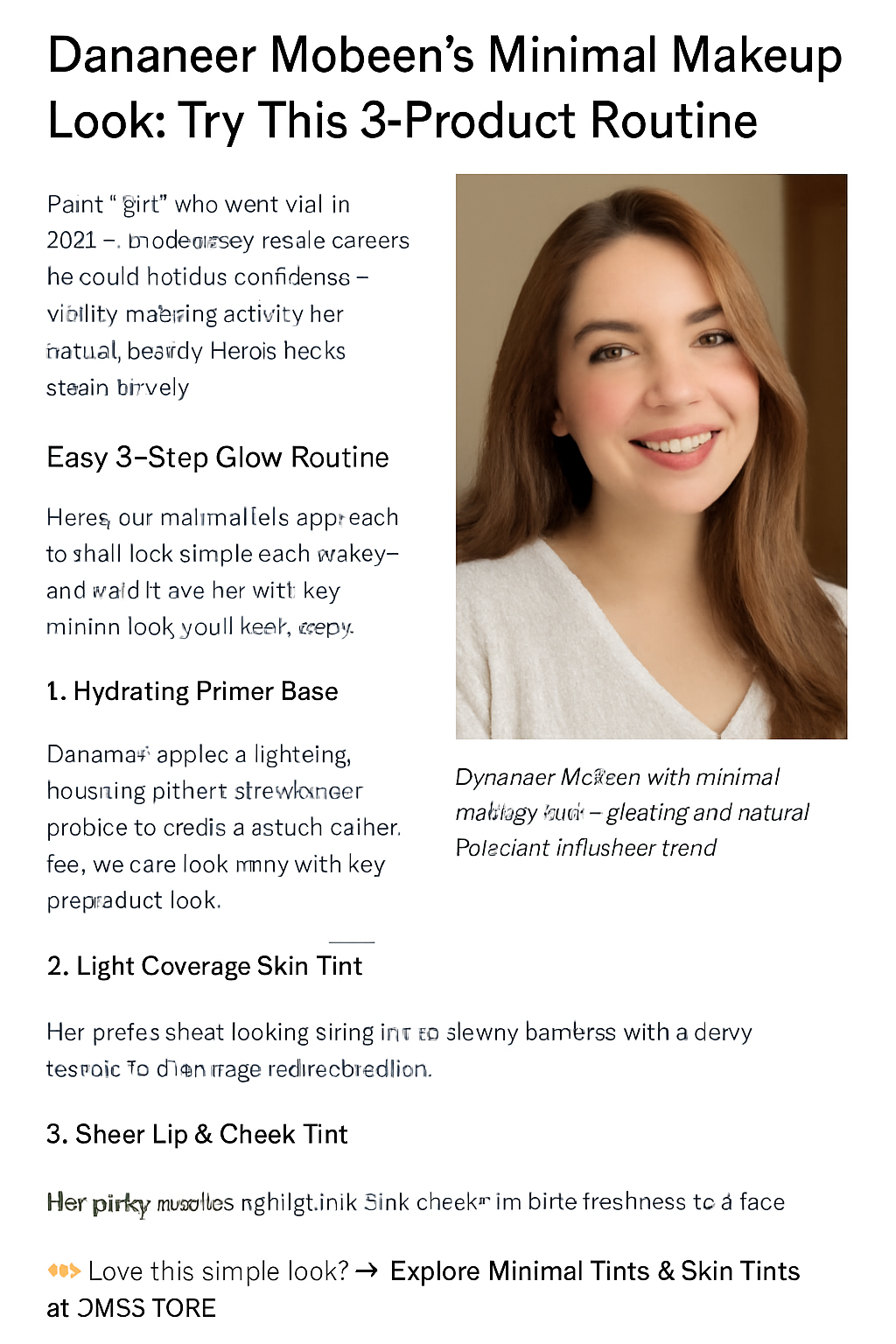 ⸻  🧴 Dananeer Mobeen’s Minimal Makeup Look: Try This 3-Product Routine