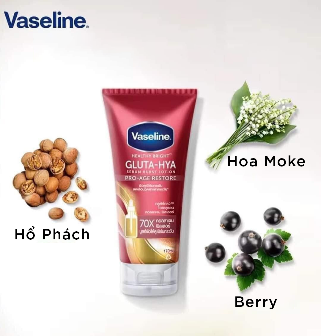 Vaseline GLUTA-HYA Serum Burst Lotion Pro-Age Restore 300 ml