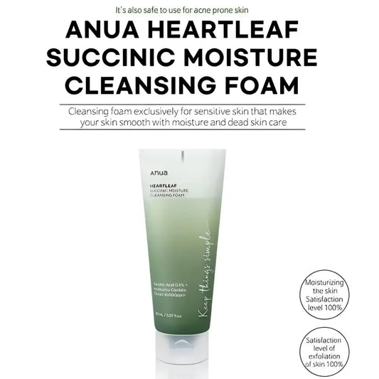 Anua Heartleaf Succunic Moisture Cleansing Form 150ML - skincare