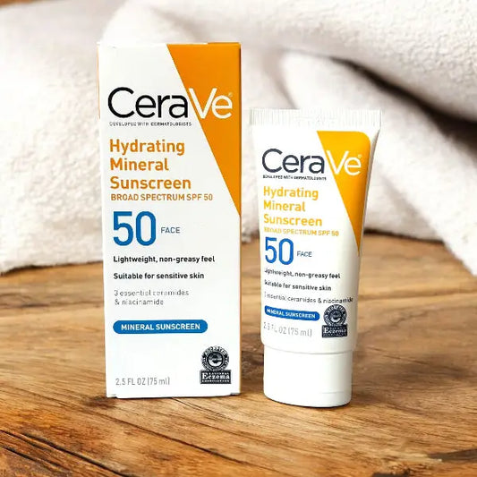 CeraVe Hydrating Mineral Sunscreen SPF50 - sunscreen