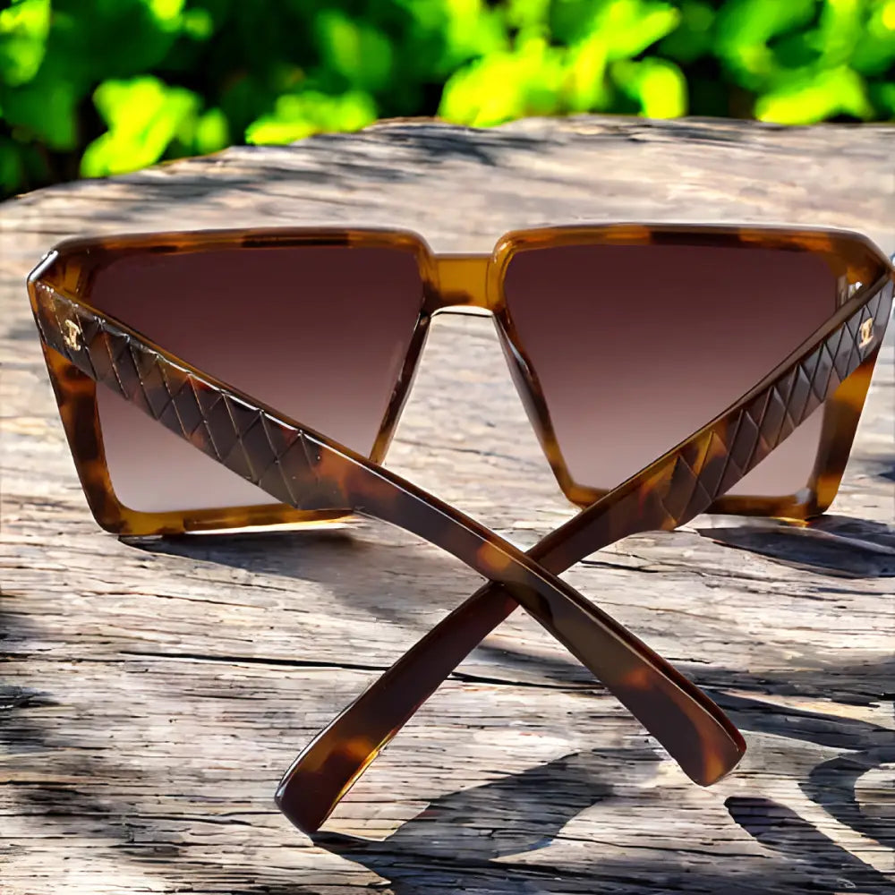 Chanel Sunglasses With Leather Case & Box - sunglasses