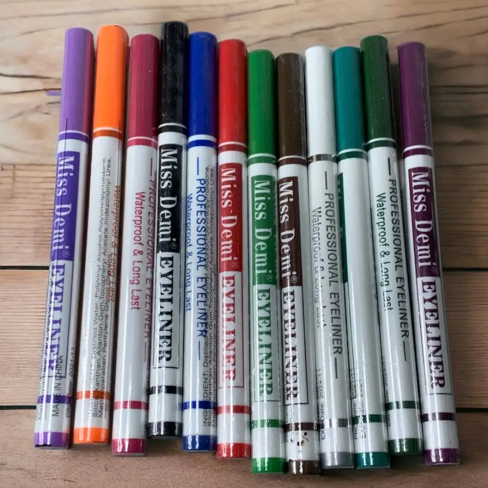 Multi Color Eyeliner Pencils Pack Of 12 - Eyeliner