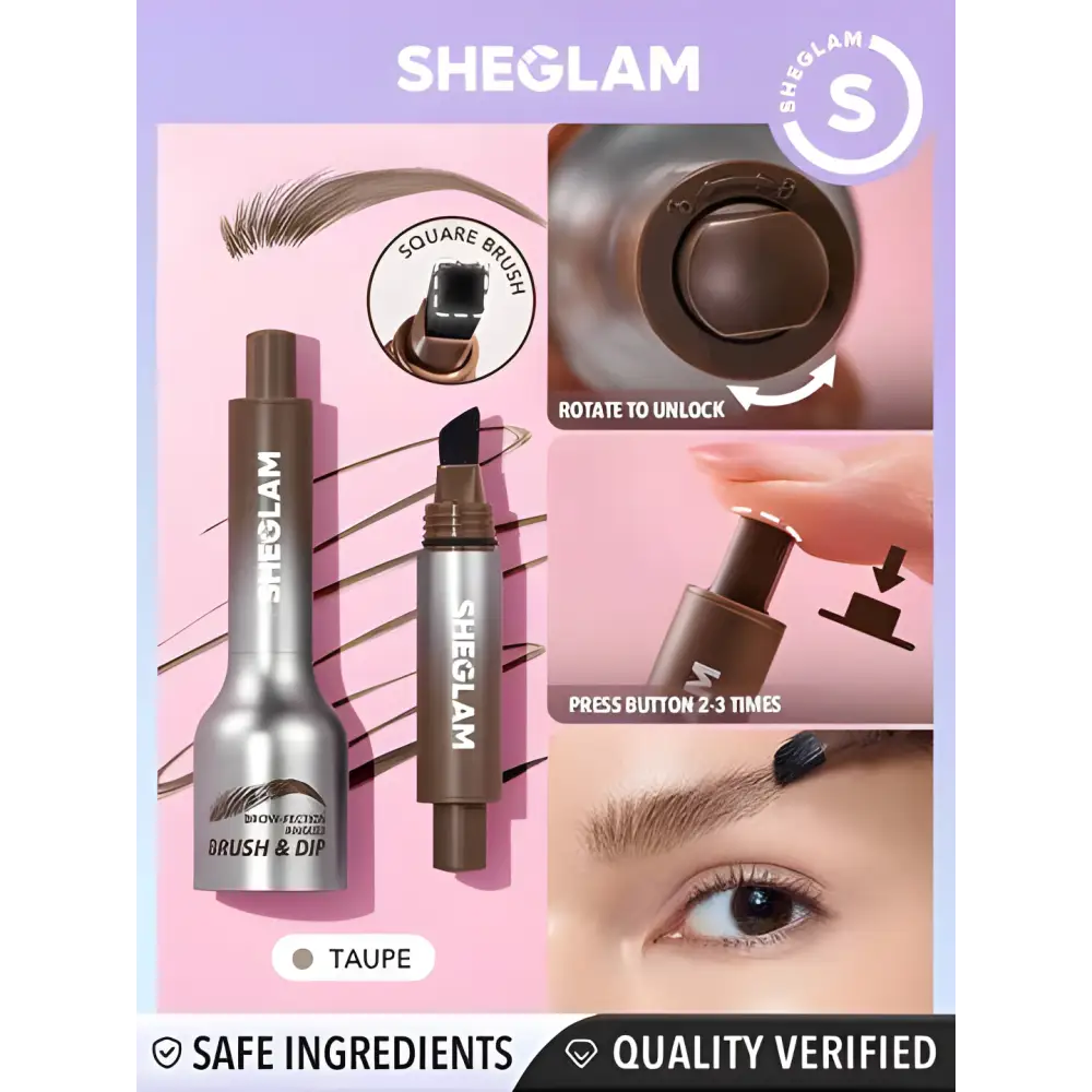 Sheglam Brow Fection Angled Brush & Dip - Blush